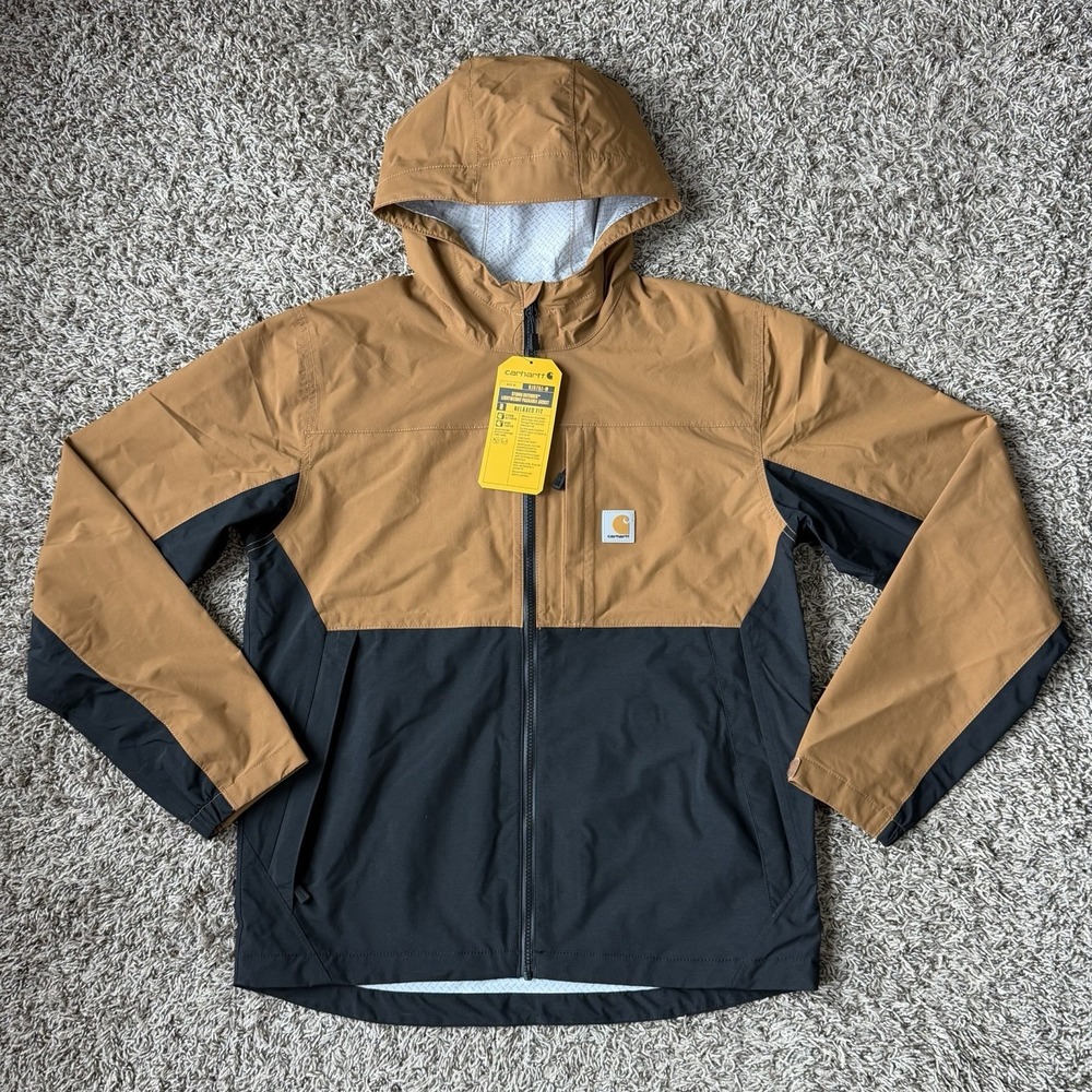 Carhartt Jacket Storm Defender Men's Large OJ5751-M Lightweight Brown/Black NEW